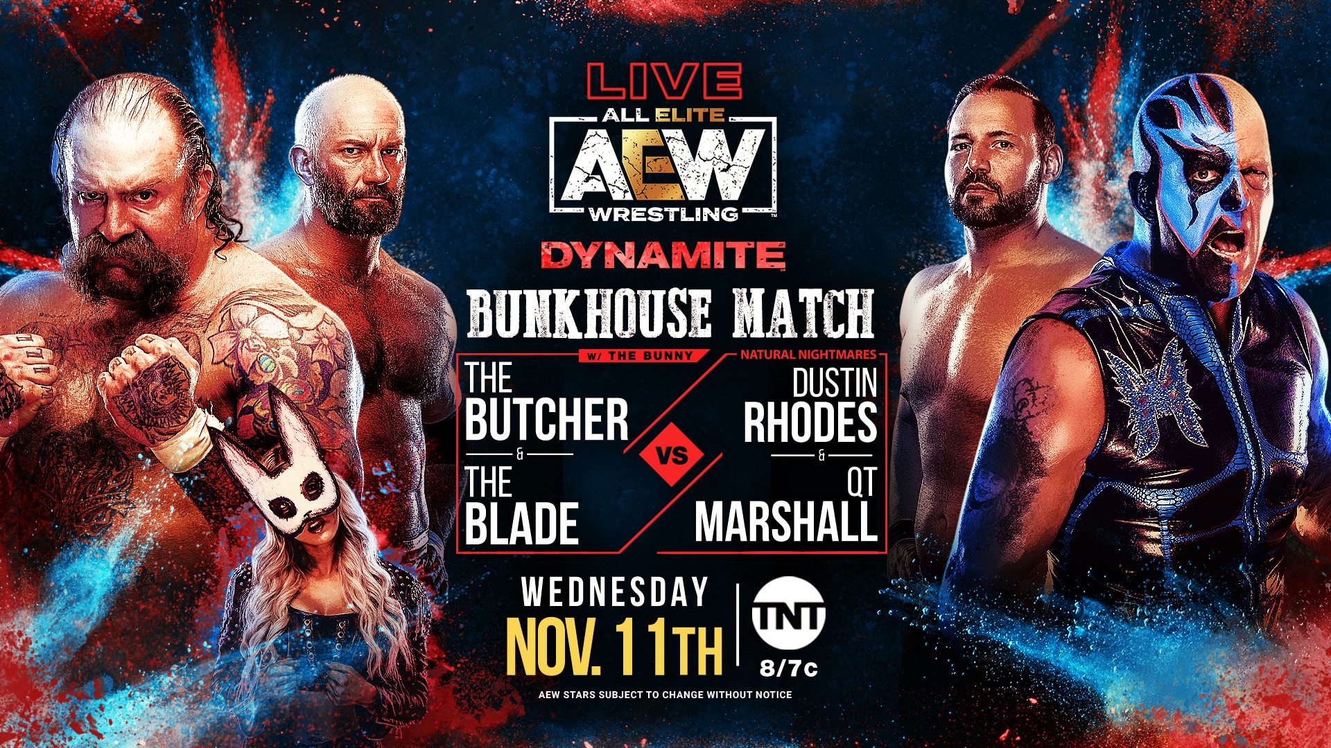 Bb против. Rey Fenix Pentagon Butcher Blade. TNA Rey Fenix vs Brian Cage. Bunkhouse Buck wrestler