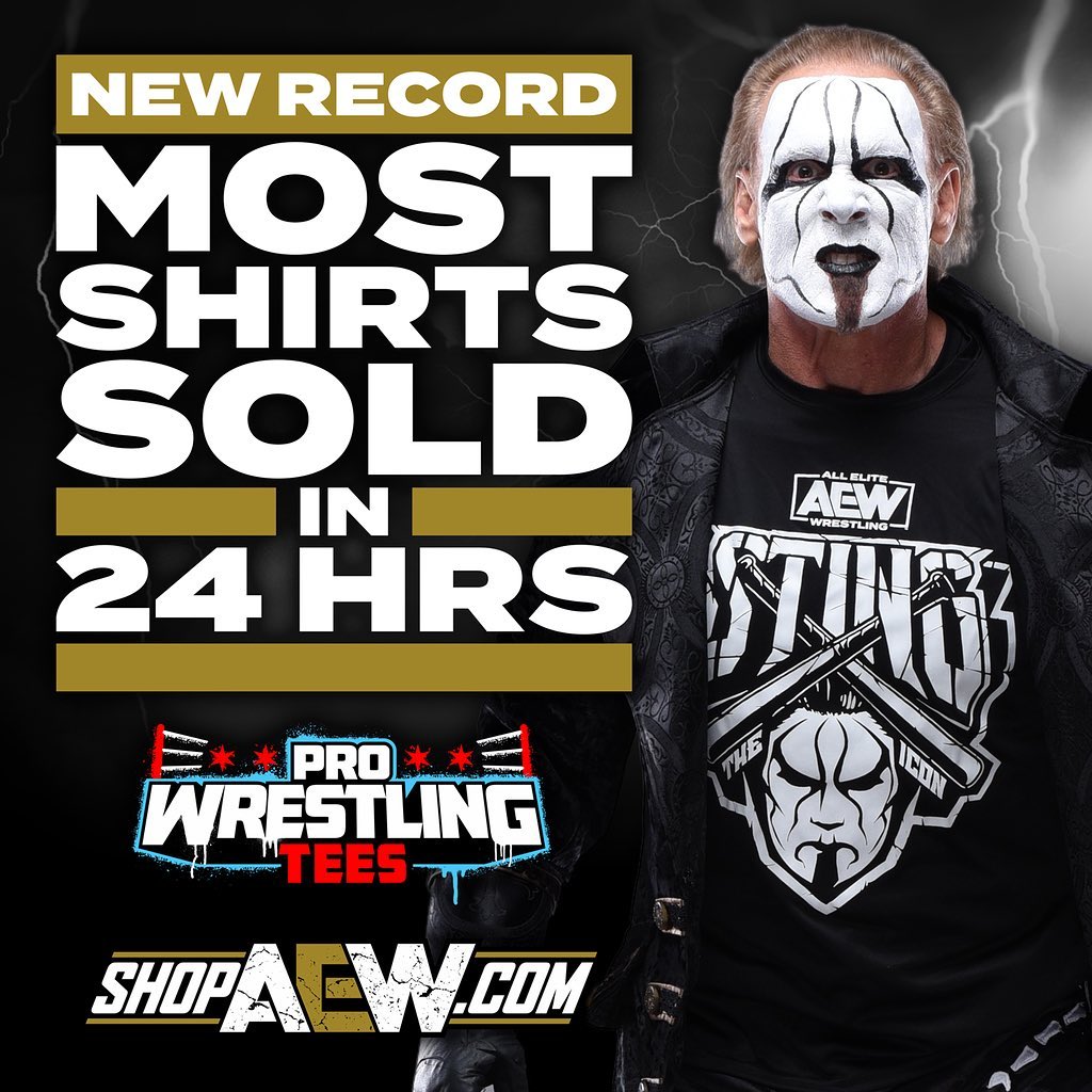 New Sting AEW Merch Sets Record For Pro Wrestling Tees